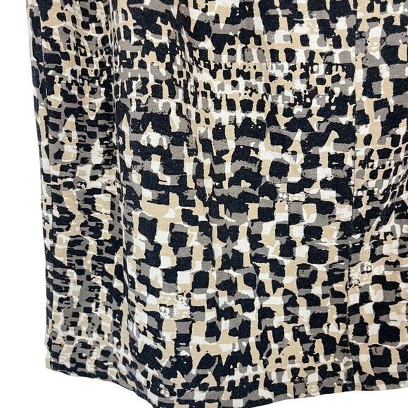 Ann Taylor Womens Beige Black Jersey Knit Stretch Pencil Knee Length Skirt sz 12 - Picture 11 of 16